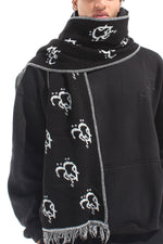Load image into Gallery viewer, ASILI DOUBLE-FACE MONOGRAM SCARF IN LIGHT GREY
