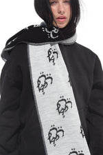 Load image into Gallery viewer, ASILI DOUBLE-FACE MONOGRAM SCARF IN LIGHT GREY
