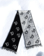 Load image into Gallery viewer, ASILI DOUBLE-FACE MONOGRAM SCARF IN LIGHT GREY
