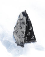 Load image into Gallery viewer, ASILI DOUBLE-FACE MONOGRAM SCARF IN DARK GREY
