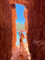 Load image into Gallery viewer, The limited edition أصيلي Multi-Way Cargo in creamy white X RED EMBROIDERY
