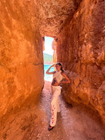 Load image into Gallery viewer, The limited edition أصيلي Multi-Way Cargo in creamy white X RED EMBROIDERY
