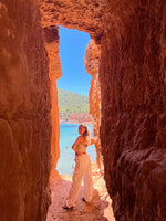 Load image into Gallery viewer, The limited edition أصيلي Multi-Way Cargo in creamy white X RED EMBROIDERY
