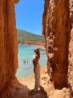 Load image into Gallery viewer, The limited edition أصيلي Multi-Way Cargo in creamy white X RED EMBROIDERY
