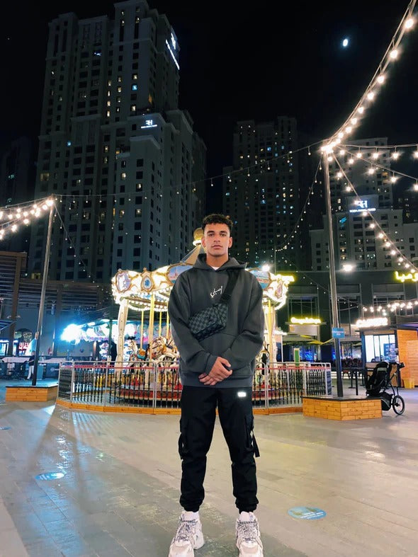 The Nefertiti Beyoncé hoodie in charcoal grey